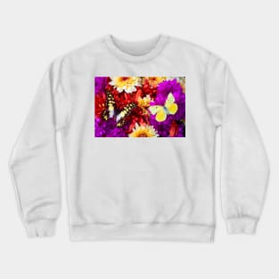 Two Resting Butterflies On Poms Crewneck Sweatshirt